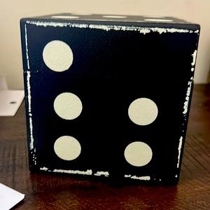 Decorative Black Dice Box 5.5x5.5x5.5inches